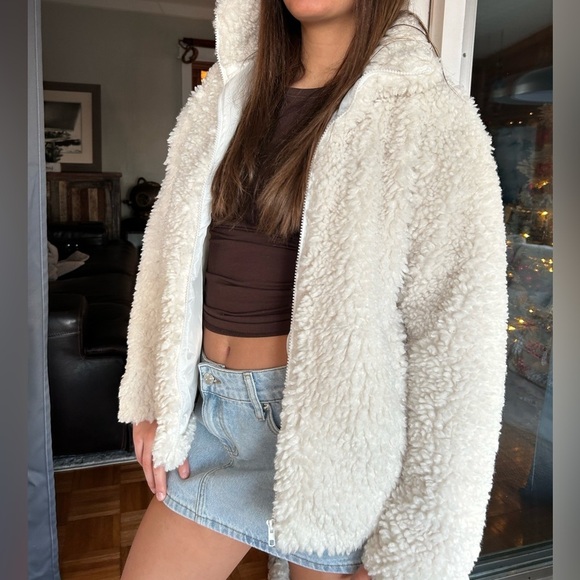 LONG SLEEVE TEDDY BEAR ZIP UP JACKET Size M - Picture 13 of 14